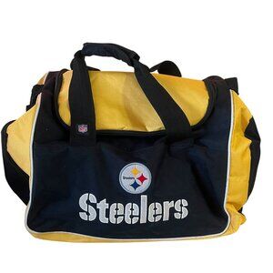 Vintage NFL Pittsburgh Steelers Duffle Bag Retro Black And Yellow Gym Bag Travel